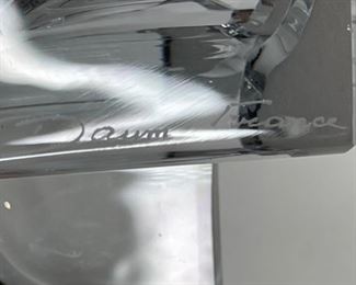 2pc Daum France Crystal Geometric Triple Cube Sculpture PAIR	3.5x7.5x7.75in	HxWxD
