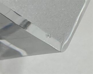 2pc Daum France Crystal Geometric Triple Cube Sculpture PAIR	3.5x7.5x7.75in	HxWxD
