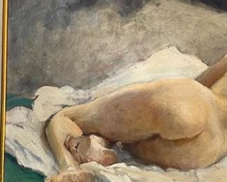 Original Art Julian Robles Art Nude Oil Painting	Frame: 23x29in.  Art:17.5x23in	
