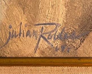 Original Art Julian Robles Art Nude Oil Painting	Frame: 23x29in.  Art:17.5x23in	
