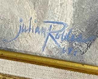 Original Art Julian Robles Art Nude Oil Painting	Frame: 23x29in.  Art:17.5x23in	
