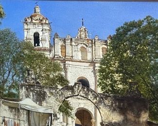 Original Art James Asher Candle seller at Santiago Apestol Painting	Frame: 24x24.5in. Art: 15.5x16in	
