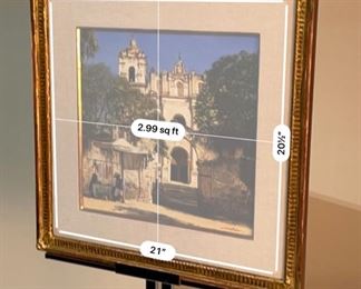 Original Art James Asher Candle seller at Santiago Apestol Painting	Frame: 24x24.5in. Art: 15.5x16in	
