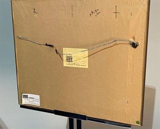 Original Art James Asher Waiting by the Red Wall Watercolor Painting	Frame: 19x22.5in. Art: 9x12in	
