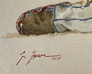 Original Art Gerald Farm Cinnamon Native American Woman Painting	Frame: 21.5x25.5in. Art: 12x16in	
