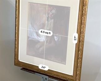Original Art Harley Brown Soon a Kiss Pastel Painting Nude	Frame: 32.5x29.5 Art: 20x17in	
