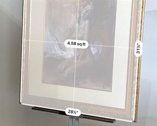 Original Art Harley Brown Soon a Kiss Pastel Painting Nude	Frame: 32.5x29.5 Art: 20x17in	
