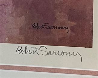 Signed Litho Robert Sarsony  Model with a Bonnet Lithograph Print	Frame: 25x29in Art: 24x18in	
