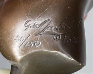 George W. Lundeen Bronze Sculpture Nude Woman Torso	8x3x3in	HxWxD
