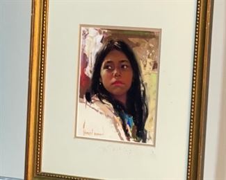 Original Art Harley Brown Pastel Painting	Frame: 16x13.5in Art:8x6in	
