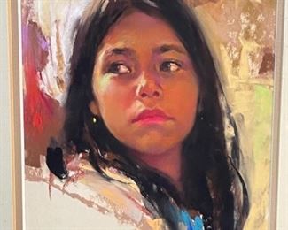 Original Art Harley Brown Pastel Painting	Frame: 16x13.5in Art:8x6in	
