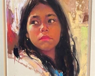 Original Art Harley Brown Pastel Painting	Frame: 16x13.5in Art:8x6in	
