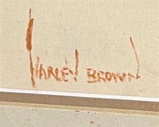 Original Art Harley Brown Pastel Painting	Frame: 16x13.5in Art:8x6in	
