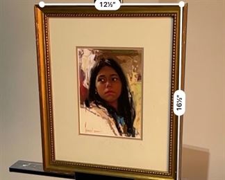 Original Art Harley Brown Pastel Painting	Frame: 16x13.5in Art:8x6in	
