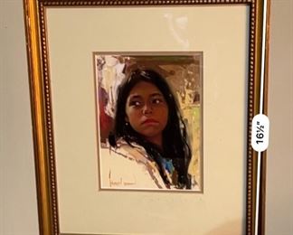 Original Art Harley Brown Pastel Painting	Frame: 16x13.5in Art:8x6in	
