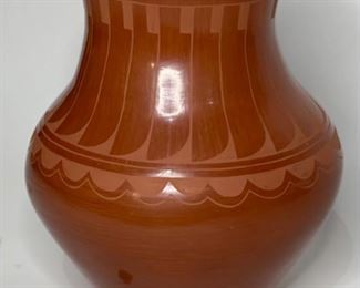 Juan Tafoya San Ildefonso Pueblo Pottery 1987 Red Native American Pot	11.75in H x 10.5in diameter	
