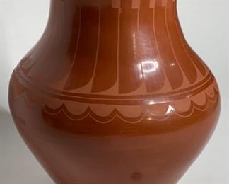 Juan Tafoya San Ildefonso Pueblo Pottery 1987 Red Native American Pot	11.75in H x 10.5in diameter	
