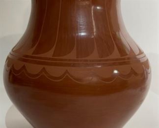 Juan Tafoya San Ildefonso Pueblo Pottery 1987 Red Native American Pot	11.75in H x 10.5in diameter	
