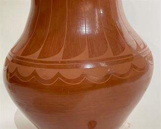 Juan Tafoya San Ildefonso Pueblo Pottery 1987 Red Native American Pot	11.75in H x 10.5in diameter	
