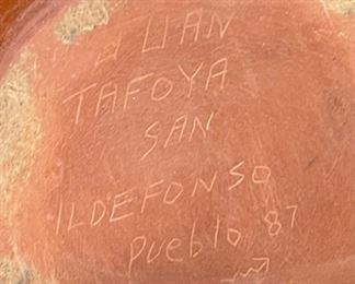 Juan Tafoya San Ildefonso Pueblo Pottery 1987 Red Native American Pot	11.75in H x 10.5in diameter	
