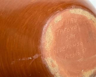 Juan Tafoya San Ildefonso Pueblo Pottery 1987 Red Native American Pot	11.75in H x 10.5in diameter	
