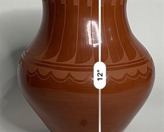 Juan Tafoya San Ildefonso Pueblo Pottery 1987 Red Native American Pot	11.75in H x 10.5in diameter	
