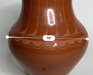 Juan Tafoya San Ildefonso Pueblo Pottery 1987 Red Native American Pot	11.75in H x 10.5in diameter	
