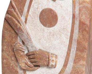 Lg Oreland C Joe Navajo Carved Stone Sculpture OC Native American Alabaster	31x20x8in	HxWxD
