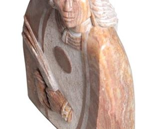 Lg Oreland C Joe Navajo Carved Stone Sculpture OC Native American Alabaster	31x20x8in	HxWxD
