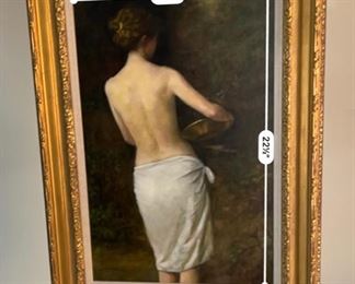Original Art Wilson J Ong Nude Oil Painting	Frame: 30.5x22.5in. Art: 24x16in	
