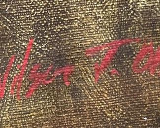 Original Art Wilson J Ong Nude Oil Painting	Frame: 30.5x22.5in. Art: 24x16in	
