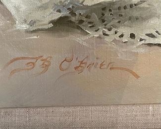 Original Art Joyce O'Brien Study in Lace 1983  Painting	Frame: 37.5x43.75. Art: 30x36in	
