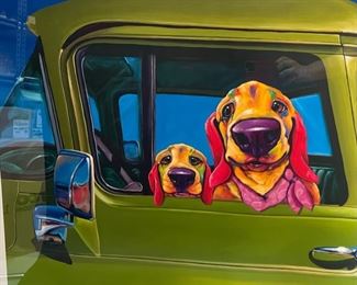 Signed Giclee Ron Burns Family Outing  Art Litho numbered	Frame: 39x56.5in. Art: 27.75x45in	
