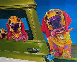 Signed Giclee Ron Burns Family Outing  Art Litho numbered	Frame: 39x56.5in. Art: 27.75x45in	
