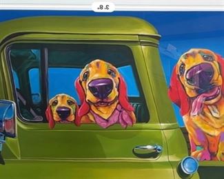 Signed Giclee Ron Burns Family Outing  Art Litho numbered	Frame: 39x56.5in. Art: 27.75x45in	
