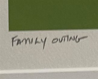 Signed Giclee Ron Burns Family Outing  Art Litho numbered	Frame: 39x56.5in. Art: 27.75x45in	
