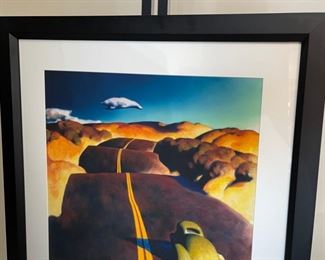 Signed ZZ Wei Litho Print lithograph Road of America  Zhao Bai Wei Z.Z.	Frame: 37.5x30.5in. Art:28x21im	