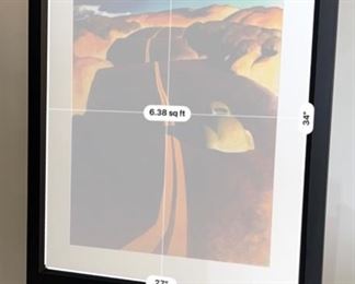 Signed ZZ Wei Litho Print lithograph Road of America  Zhao Bai Wei Z.Z.	Frame: 37.5x30.5in. Art:28x21im	