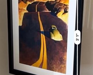 Signed ZZ Wei Litho Print lithograph Road of America  Zhao Bai Wei Z.Z.	Frame: 37.5x30.5in. Art:28x21im	