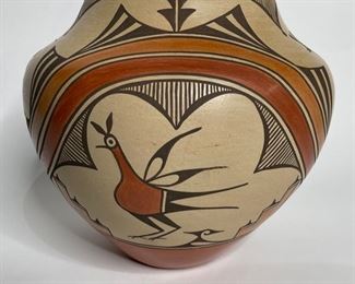 Sofia Medina Zia Pueblo  Polychrome Pot  Native American Pottery Birds	11.5in H x 12in Diameter at widest point	
