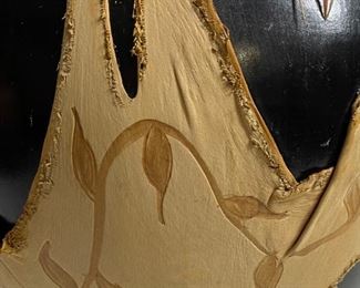 Studio Made Native American Leather Wrapped Pot Pottery	15.5in H x 12in Diameter	
