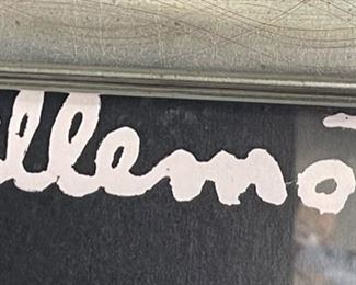 Vintage Original Bernard Villemot Bally  Femme Blonde  Framed Lithographic Poster IMR IPA 94500 Champigny  La femme en noir.	Frame: 65x49.25x1in	HxWxD
