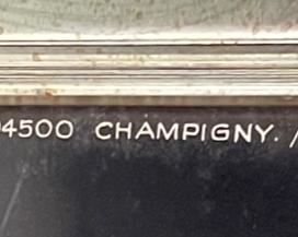 Vintage Original Bernard Villemot Bally  Femme Blonde  Framed Lithographic Poster IMR IPA 94500 Champigny  La femme en noir.	Frame: 65x49.25x1in	HxWxD
