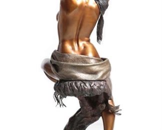 Life Size Summer Morning Austin Barton Bronze Sculpture Native American Woman	53x22x22in	HxWxD
