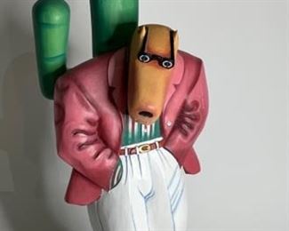 Markus Pierson Dreaming of Her Painted Wood Sculpture 1987 134/250 Coyote Series	30.75x13x9.5in	HxWxD
