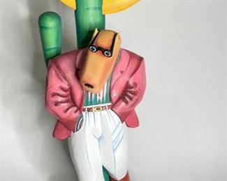 Markus Pierson Dreaming of Her Painted Wood Sculpture 1987 134/250 Coyote Series	30.75x13x9.5in	HxWxD
