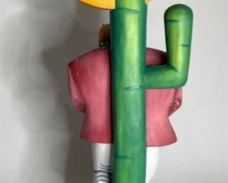 Markus Pierson Dreaming of Her Painted Wood Sculpture 1987 134/250 Coyote Series	30.75x13x9.5in	HxWxD
