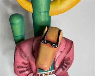 Markus Pierson Dreaming of Her Painted Wood Sculpture 1987 134/250 Coyote Series	30.75x13x9.5in	HxWxD
