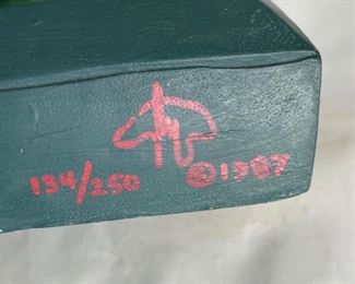 Markus Pierson Dreaming of Her Painted Wood Sculpture 1987 134/250 Coyote Series	30.75x13x9.5in	HxWxD
