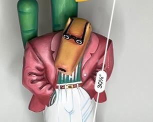 Markus Pierson Dreaming of Her Painted Wood Sculpture 1987 134/250 Coyote Series	30.75x13x9.5in	HxWxD
